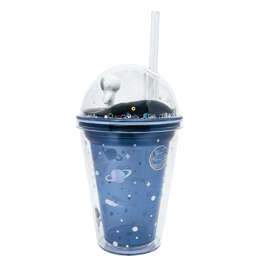 Ly Nhựa Clever Cup Astronaut Galaxy Xanh CLEVERHIPPO PCUP05/BLUE
