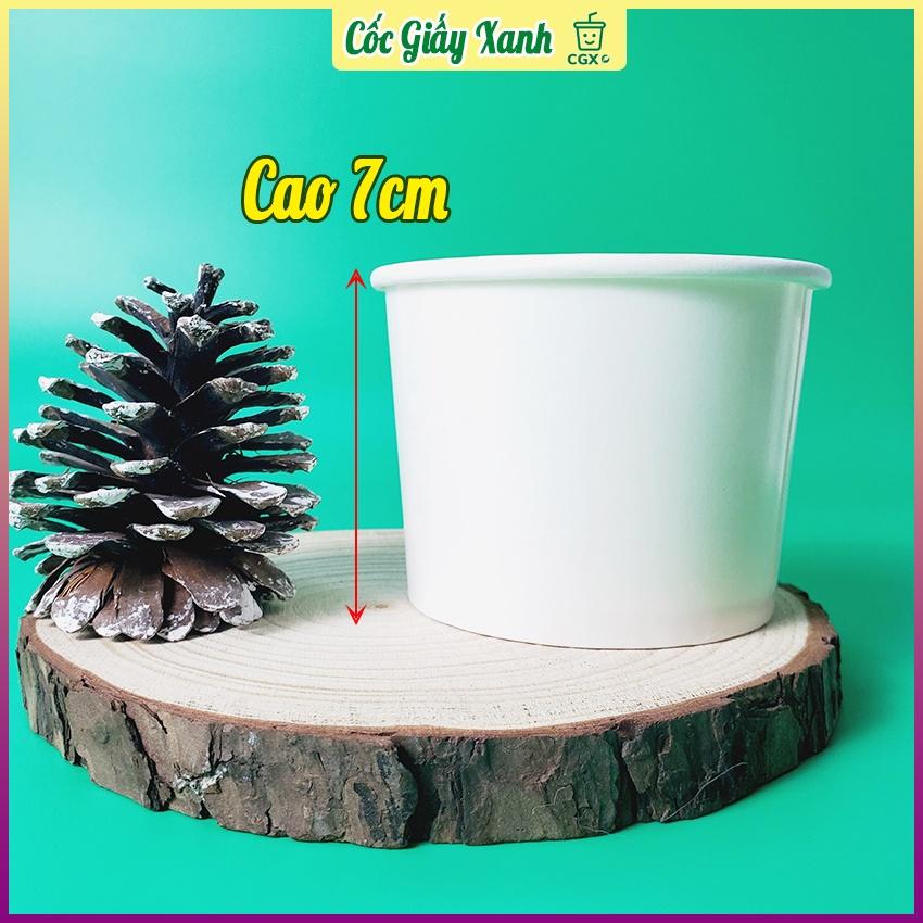 Set 50 Tô Bát Giấy 360ml Có Nắp Trắng Trơn, Dùng 1 Lần, Giấy 2 Lớp PE Siêu Dày Dặn, Cứng Cáp