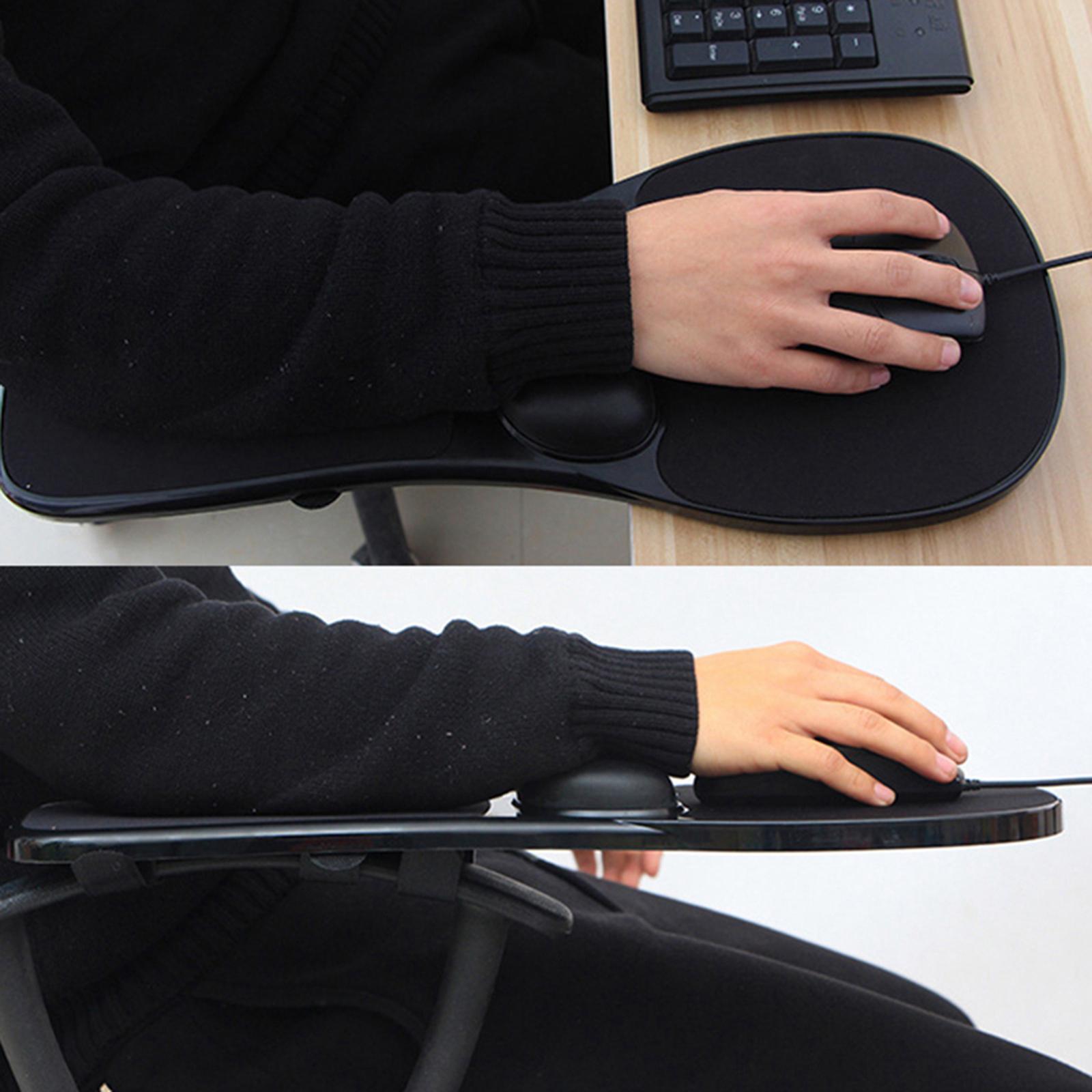 Ergonomic Computer Arm Rest Mouse Pad Wrist Cushion Attaches to Desk/Chair