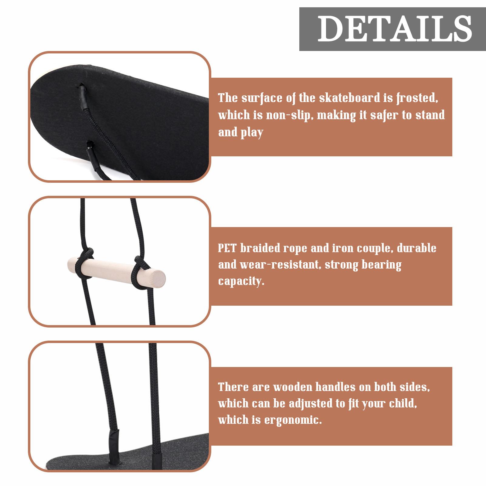 Dây treo Skateboard làm xích đu không trượt với tay cầm có thể điều chỉnh tải lên đến 330lb cho trẻ em chơi ngoài trời