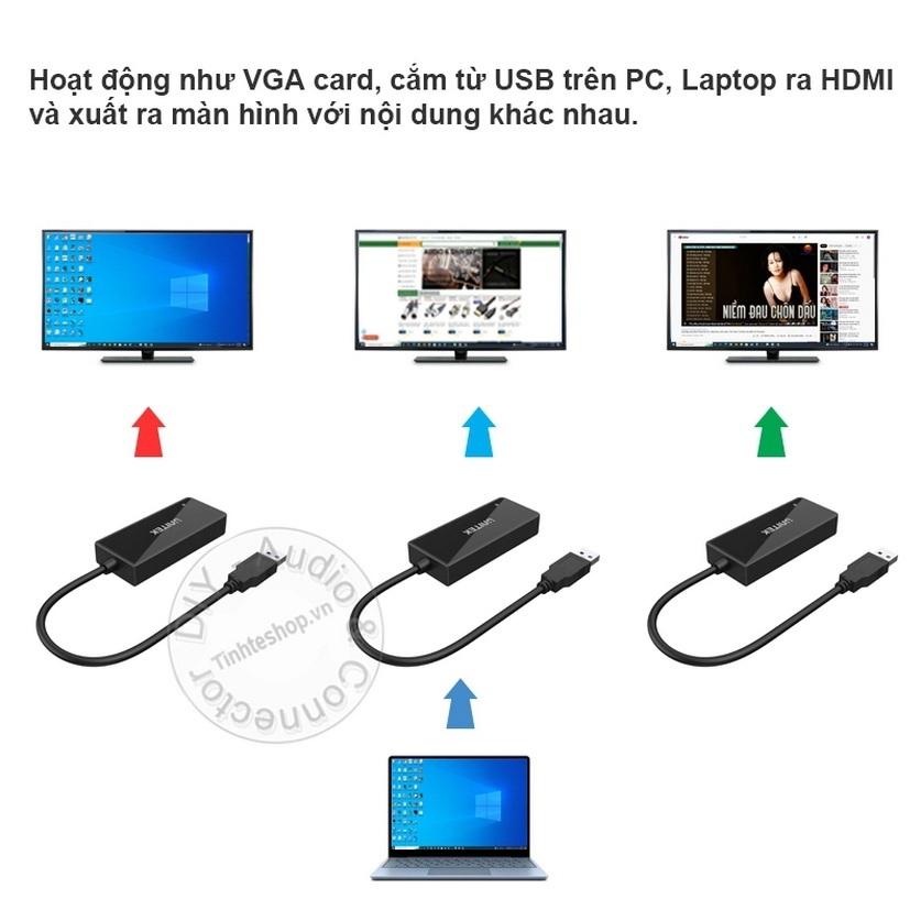Cáp chuyển đổi USB 3.0 to HDMI Full HD 1080P Unitek Y-3702 - HÀNG CHÍNH HÃNG