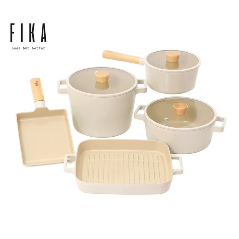 Bộ Nồi Chảo Fika Neoflam 5 Món, Dẫn Nhiệt Tốt, Dùng Cho Mọi Loại Bếp, Nhập Hàn
