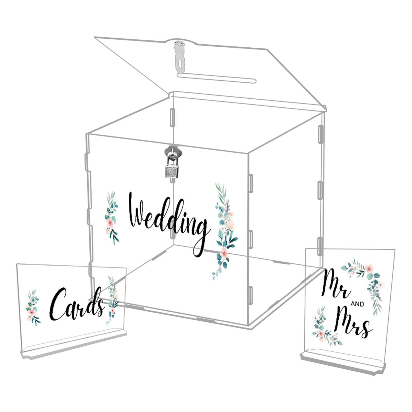 Acrylic wedding cards Box Decorative post Gift Box Holder for Jewelry Ceremony