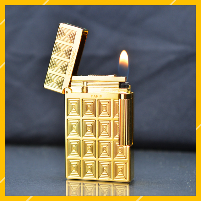 Vỏ Hột Quẹt Bật Lửa Gas Đá S.T Upon D59V Thiết Kế Họa Tiết Ô Vuông 3D Độc Đáo - Dùng Gas Đá Cao Cấp