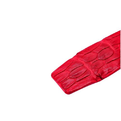 Dây nịt nam da cá sấu Huy Hoàng nguyên con 4P bát gài đầu kim màu đỏ HT4844