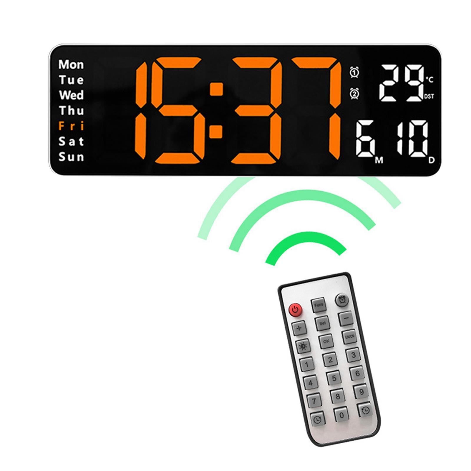 Modern Wall Clock LED Display Mute Hanging Desk Decoration for Home