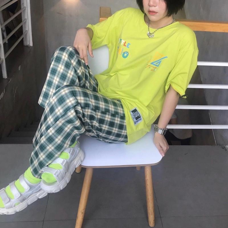 Quần caro ống rộng unisex ( ảnh thật