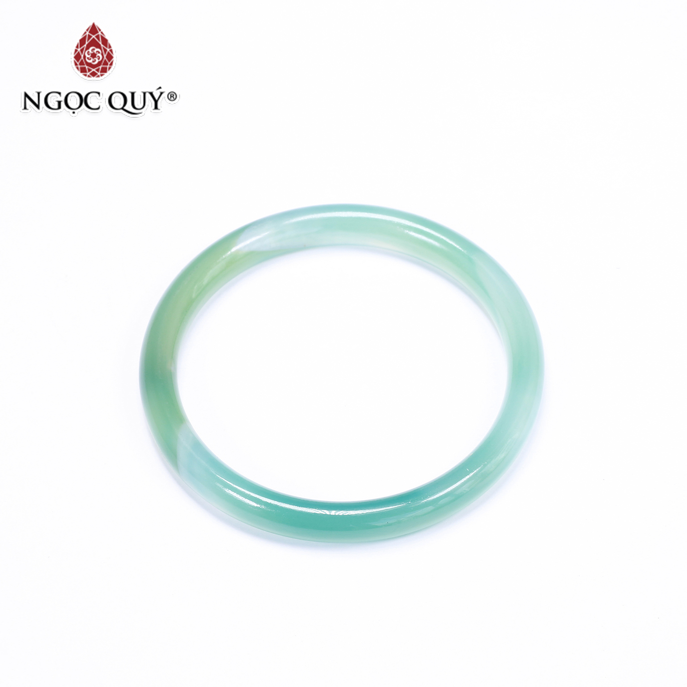 Vòng Tay Liền Khồi Đá Mã Não Xanh Bản Tròn Ni54 Mệnh Hỏa. Mộc - Ngọc Quý Gemstones - Màu Sắc 2