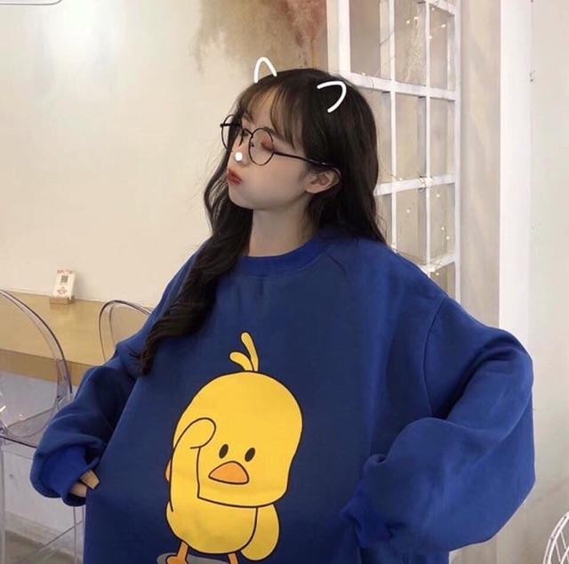 Áo hoodie nữ in vịt con dễ thương