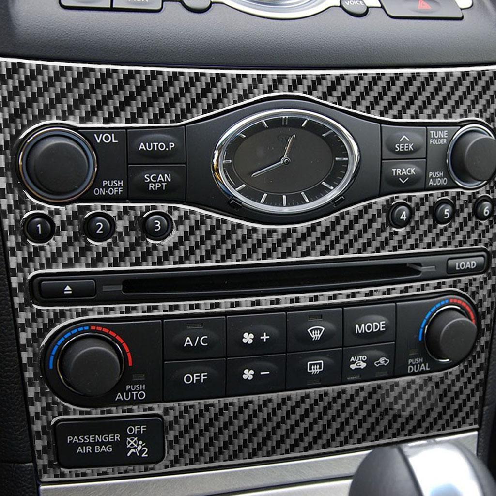 Radio Console Panel Cover Trim Carbon Fiber Replace for G37