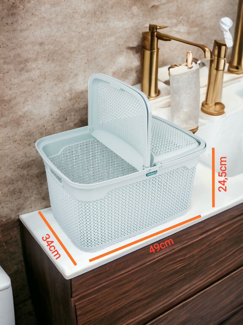 GIỎ LÀN QUAI XÁCH CÓ NẮP HOA MỘC TẤM ĐỰNG ĐỒ CHO MẸ VÀ BÉ ĐI SINH ĐA NĂNG - GIỎ LÀN KIỂU DÁNG MÀU SẮC PHONG CÁCH HÀN QUỐC