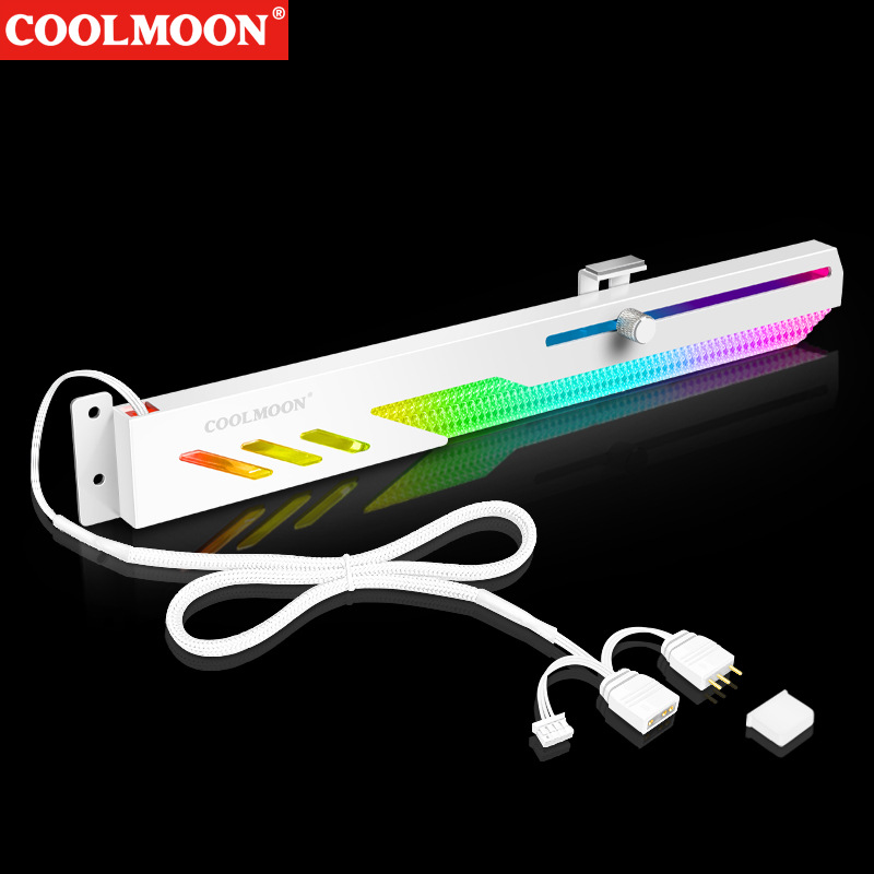 Giá đỡ Led RGB Coolmoon GT8 White chống xệ cong chân cho VGA - hàng nhập khẩu