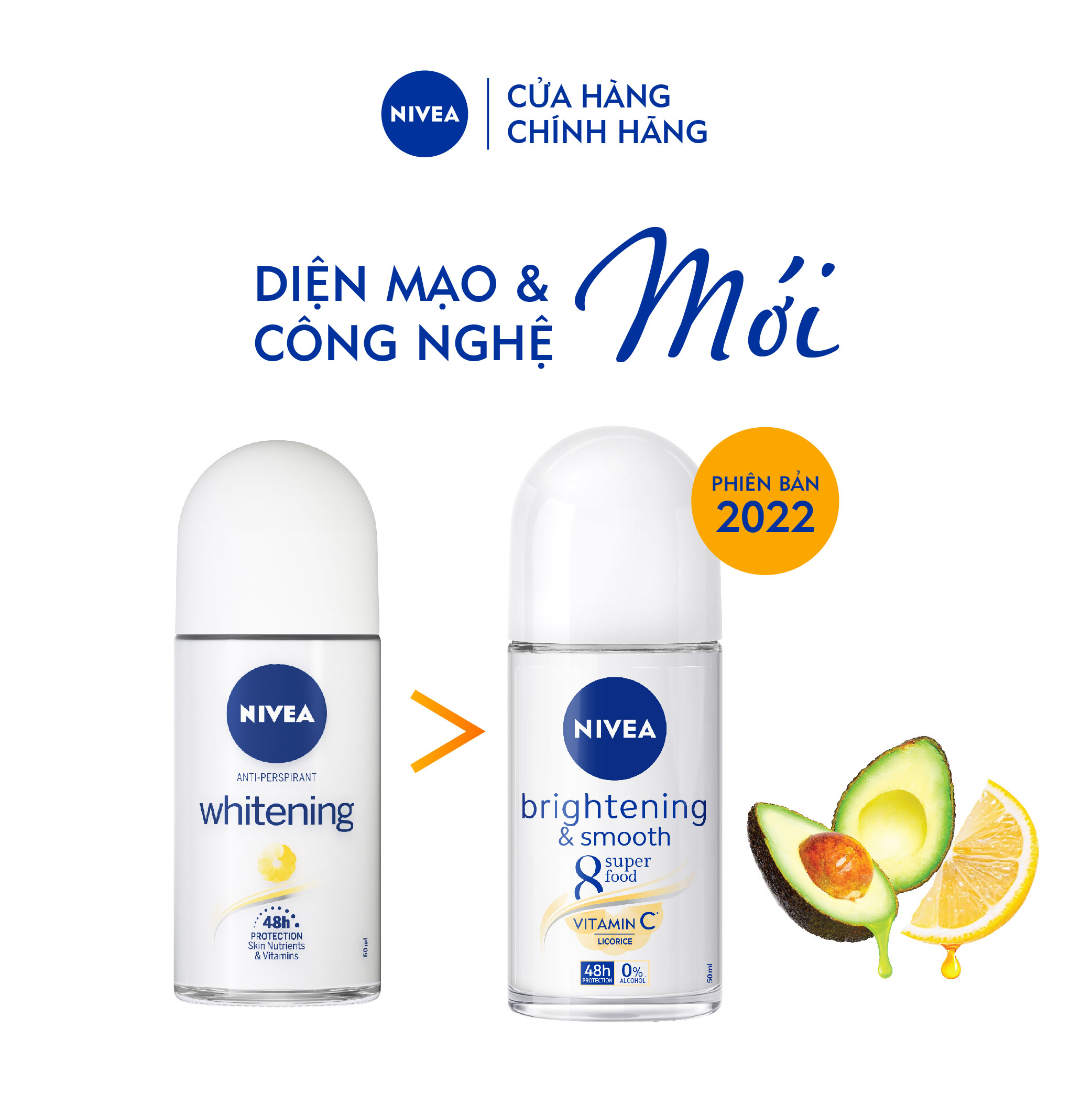 Lăn Ngăn Mùi NIVEA Sáng Mịn | Mờ Thâm | Se Khít Lỗ Chân Lông (50 ml) - 81644