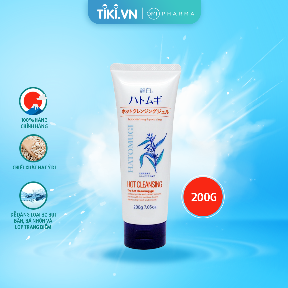 Date 28/9/2024 Gel Tẩy Trang Nóng Chiết Xuất Hạt Ý Dĩ Reihaku Hatomugi Nhật Bản