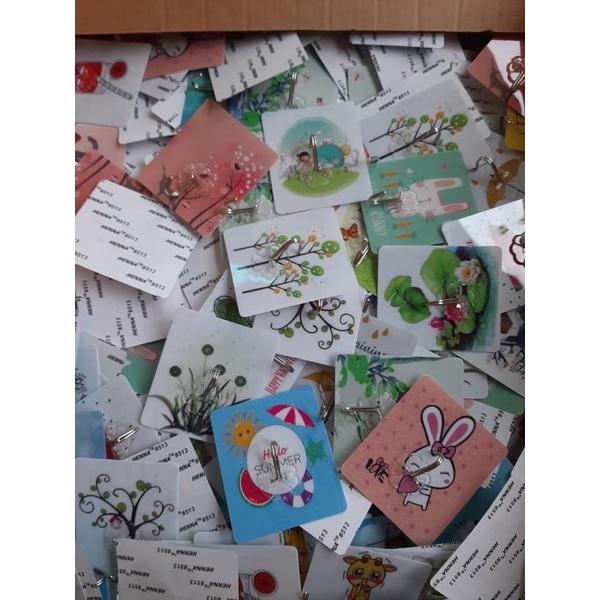 Set 10 móc dán cường lực đơn trong và hình