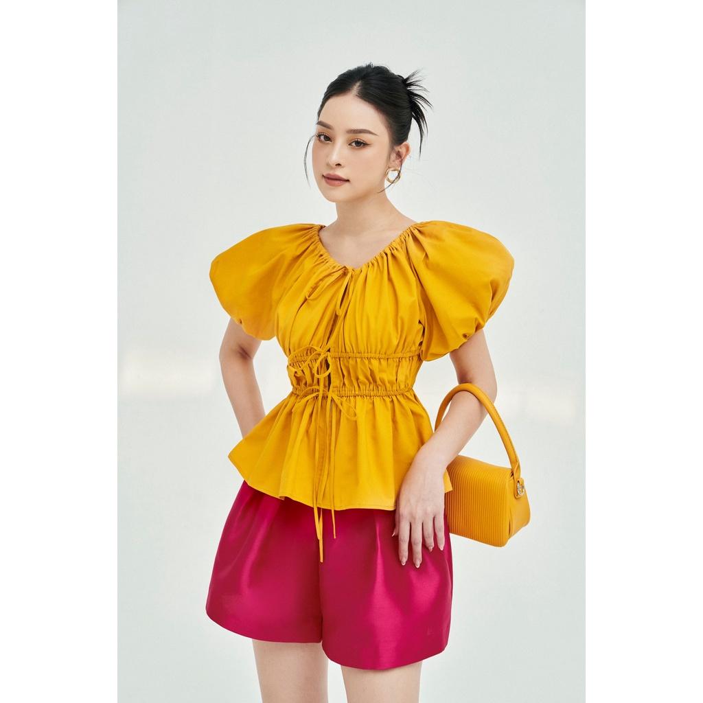 Áo Dara tay phồng rút nhúm chun eo freesize quyến rũ nữ tính thiết kế cao cấp đi chơi đi tiệc gợi cảm