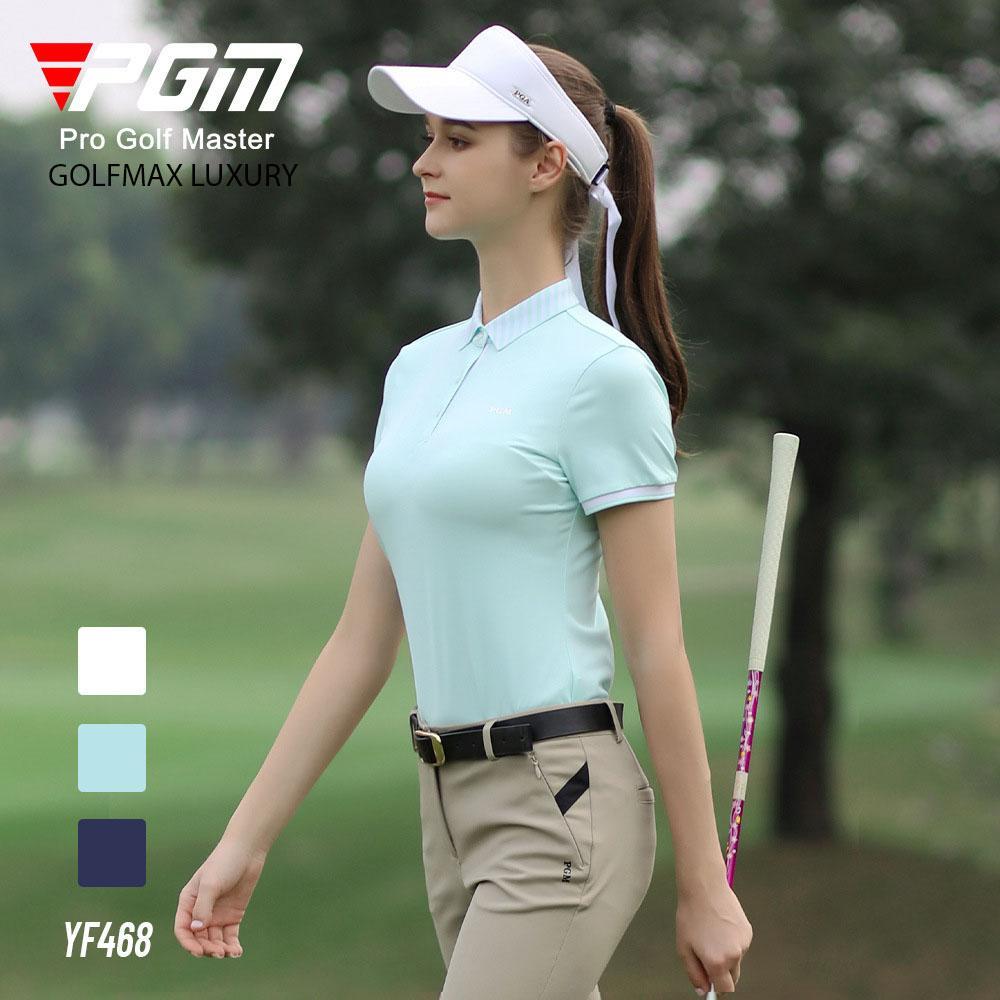 Áo ngắn tay nữ chơi golf phiên bản đặc biệt - Chất liệu polyester kết hợp spandex cao cấp PGM - YF468