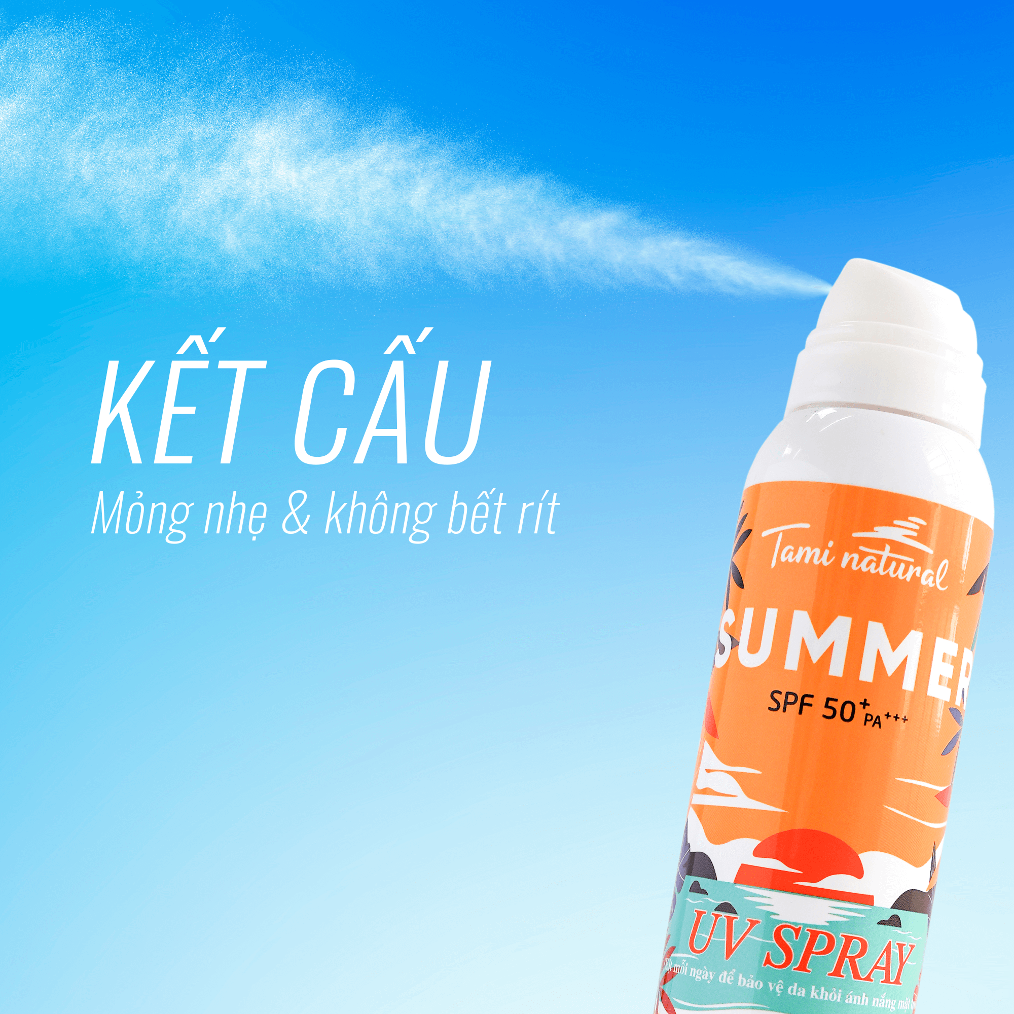 Kem chống nắng nâng tone dạng xịt Summer UV Spray cao cấp SPF 50 PA+++ (Dung tích 180ml)