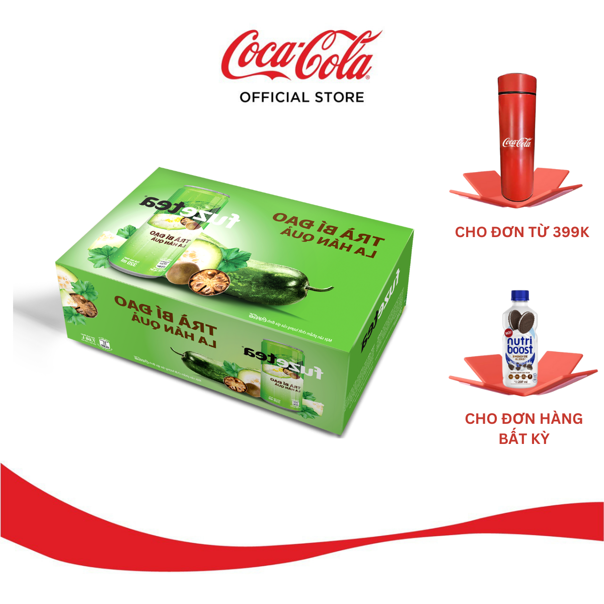 Thùng 24 lon Trà Bí Đao La Hán Quả Fuzetea Lon (320ml/lon x 24).