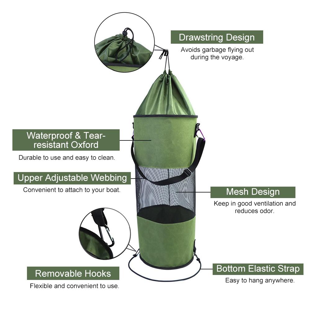 Túi Lưới Dây Rút Đựng Rác Cho Người Cắm Trại Chèo Thuyền Kayak