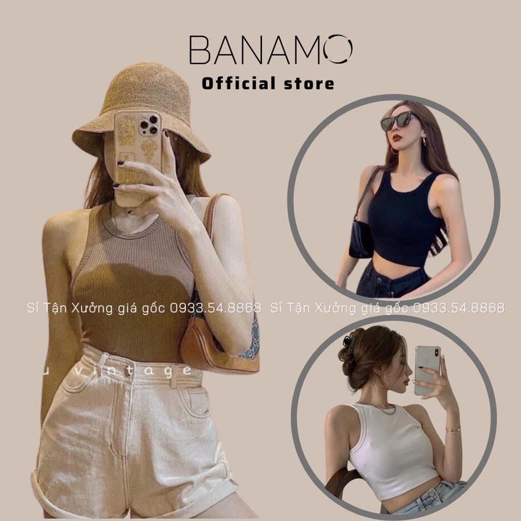 Áo nữ croptop 3 lỗ bozip co giãn 4 chiều phong cách sexy siêu đẹp thời trang Banamo Fashion áo 3 lỗ 3129