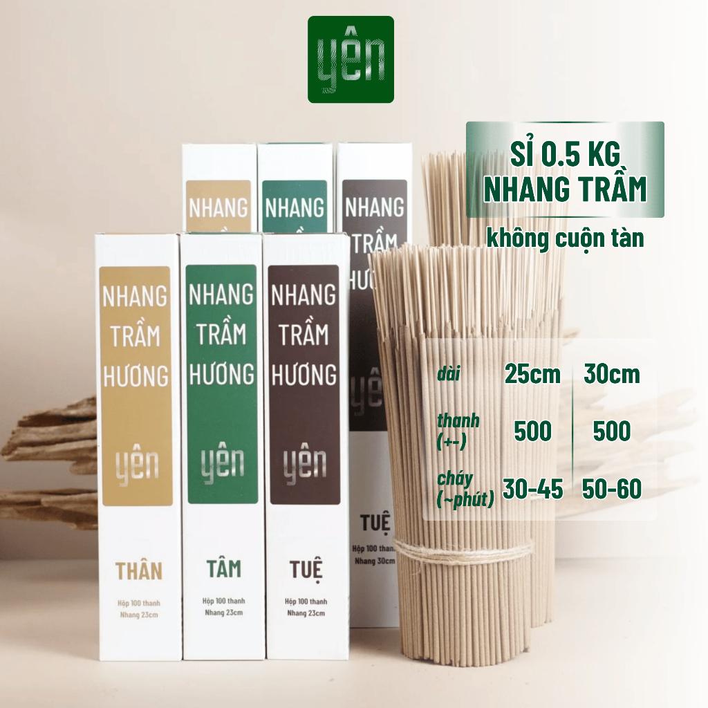 Nhang Trầm Hương Yên 23-30cm Sỉ 0.5kg Loại Thân, Tâm, Tuệ Sạch Tự Nhiên Ít Khói Thờ Cúng Xông Nhà - Trầm Tâm