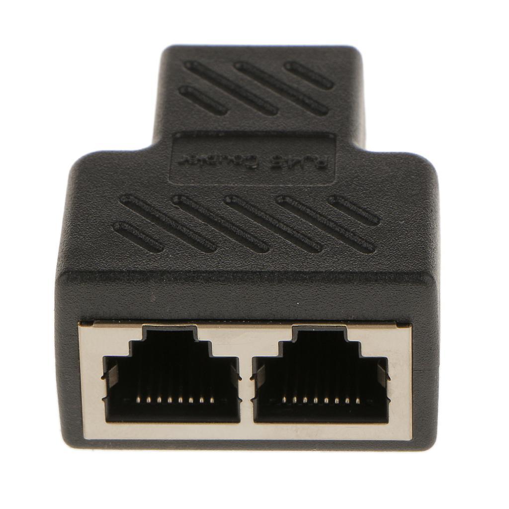 1 to 2Port LAN Ethernet Network Connector Splitter Adapter Plug
