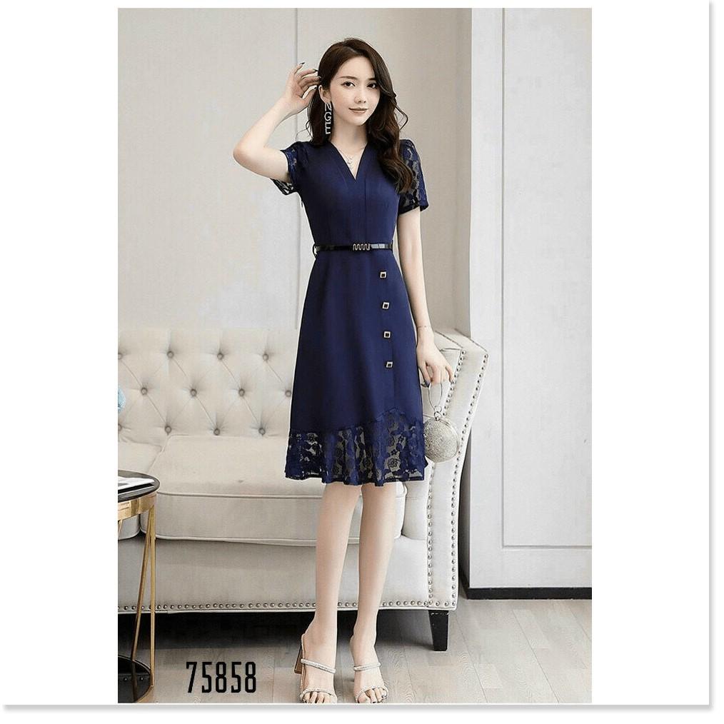 ĐẦM UMI TAY NGẮN,CỔ V,HỌA TIẾT TRƠN NHƯNG VÔ CÙNG SANG TRỌNG 1HIT1 FASHION