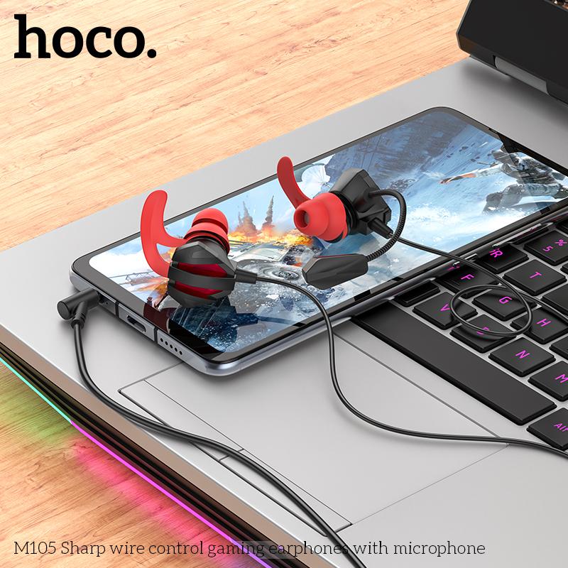 Tai nghe Gaming hàng chính hãng HOCO Mall Official M105 tai nghe có mic tháo rời chơi game nhét tai chống ồn mic Chân cắm Jack 3.5mm
