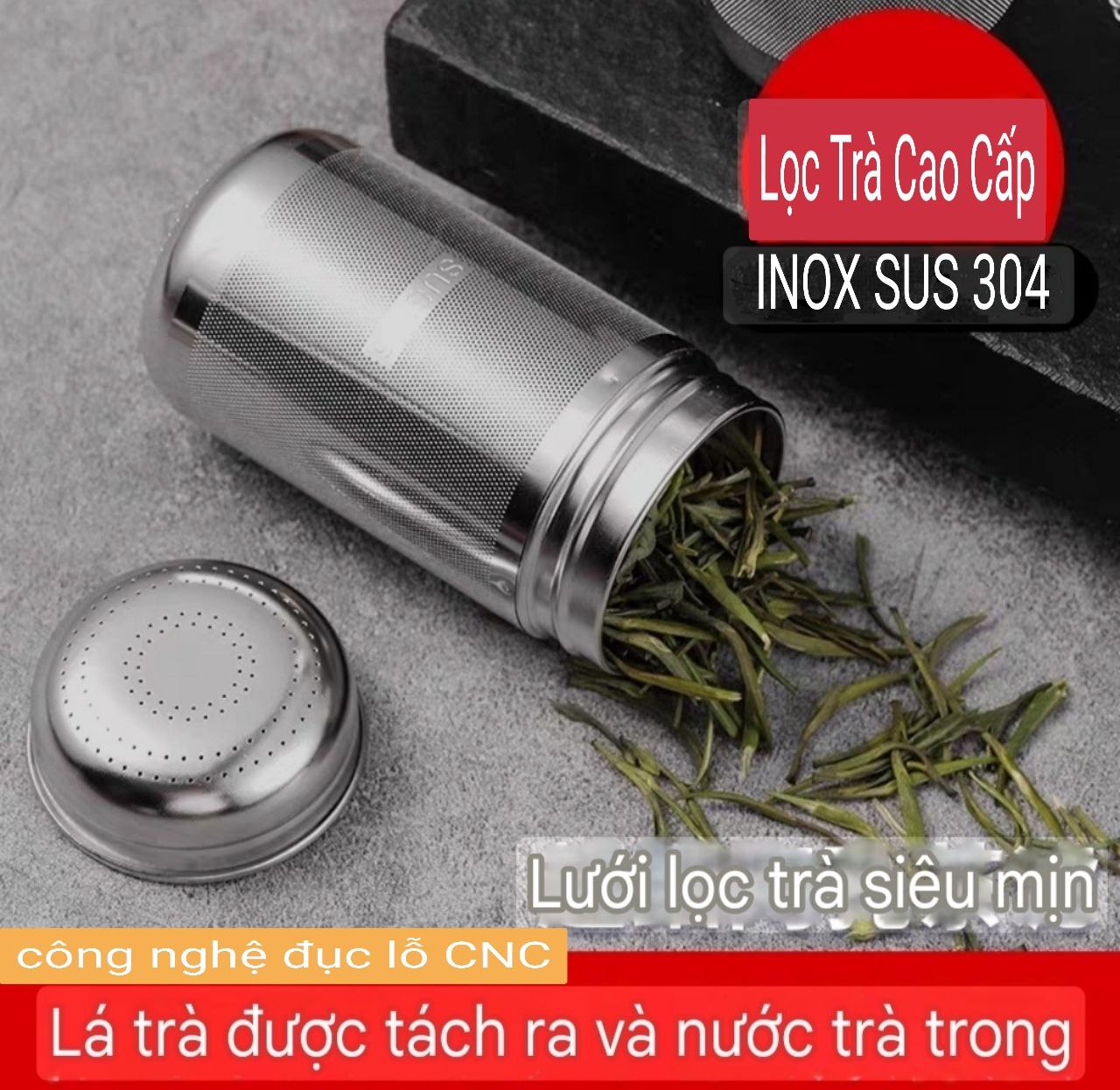 Quả Lọc Trà Inox SUS 304 Quả Lọc Trà Gia Vị Thảo Quả Lỗ Lọc Siêu Mịn Công Nghệ CNC Cao Cấp