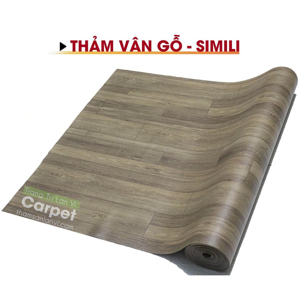 Simili trải sàn - Thảm nhựa trải sàn nhà giả vân gỗ xám nhám (khổ 1m)