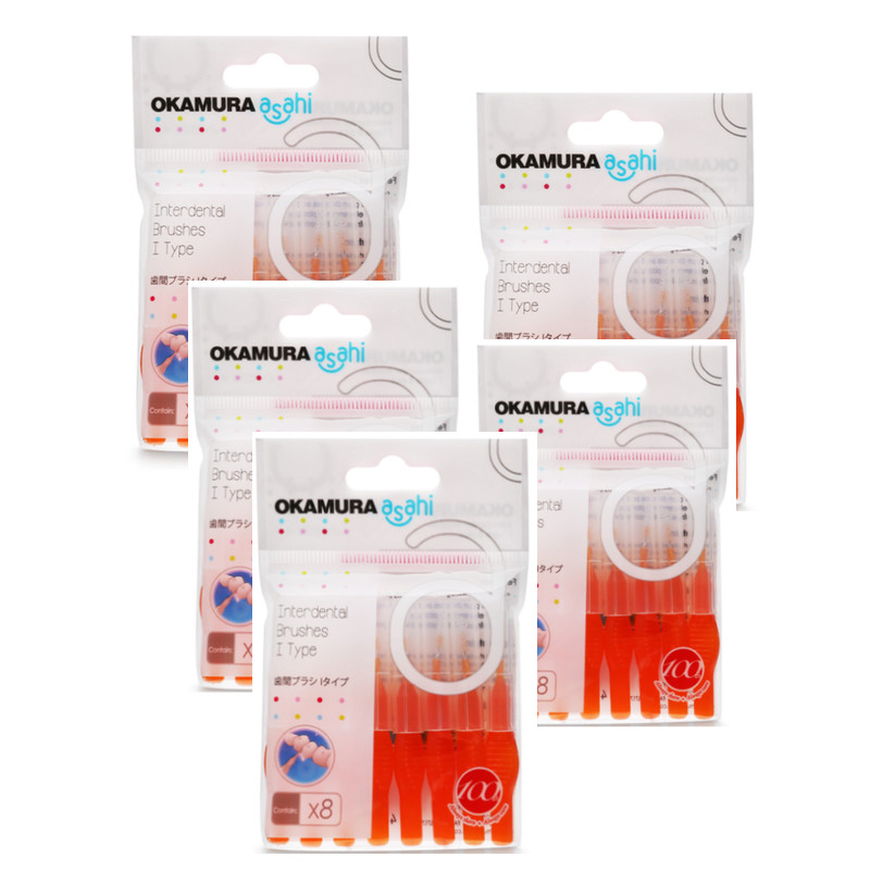 Combo 5 gói bàn chải kẽ răng cao cấp Nhật bản dạng chữ I - Okamura