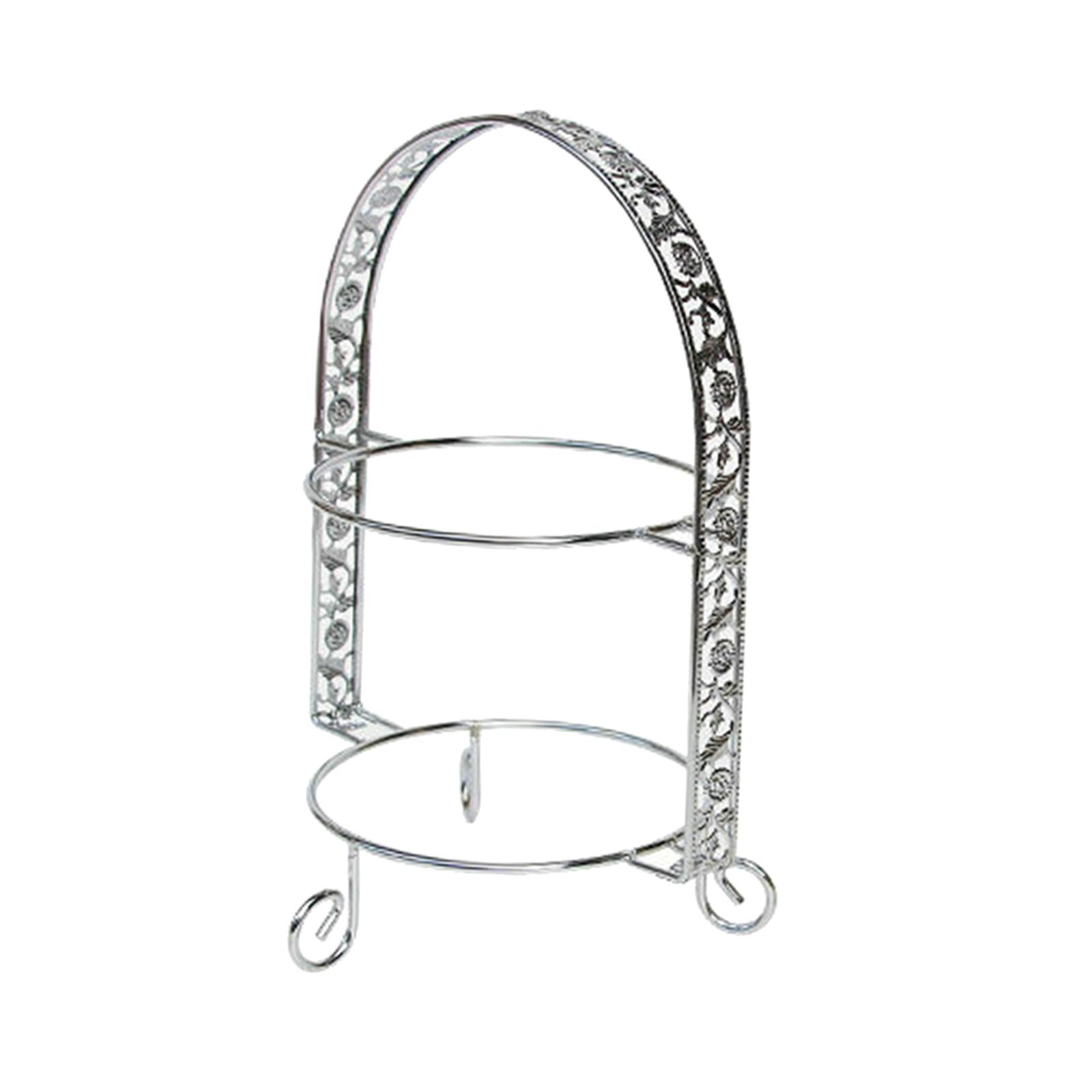 Iron 2-Tire Cupcake Platter Display Stand Serving Plate Rack