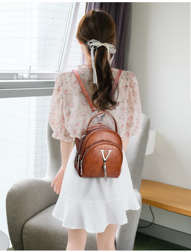 Balo nữ mini thời trang da mềm 3in1 nhiều ngăn tiện dụng, đeo 2 kiểu balo và túi, phù hợp đi làm, đi chơi