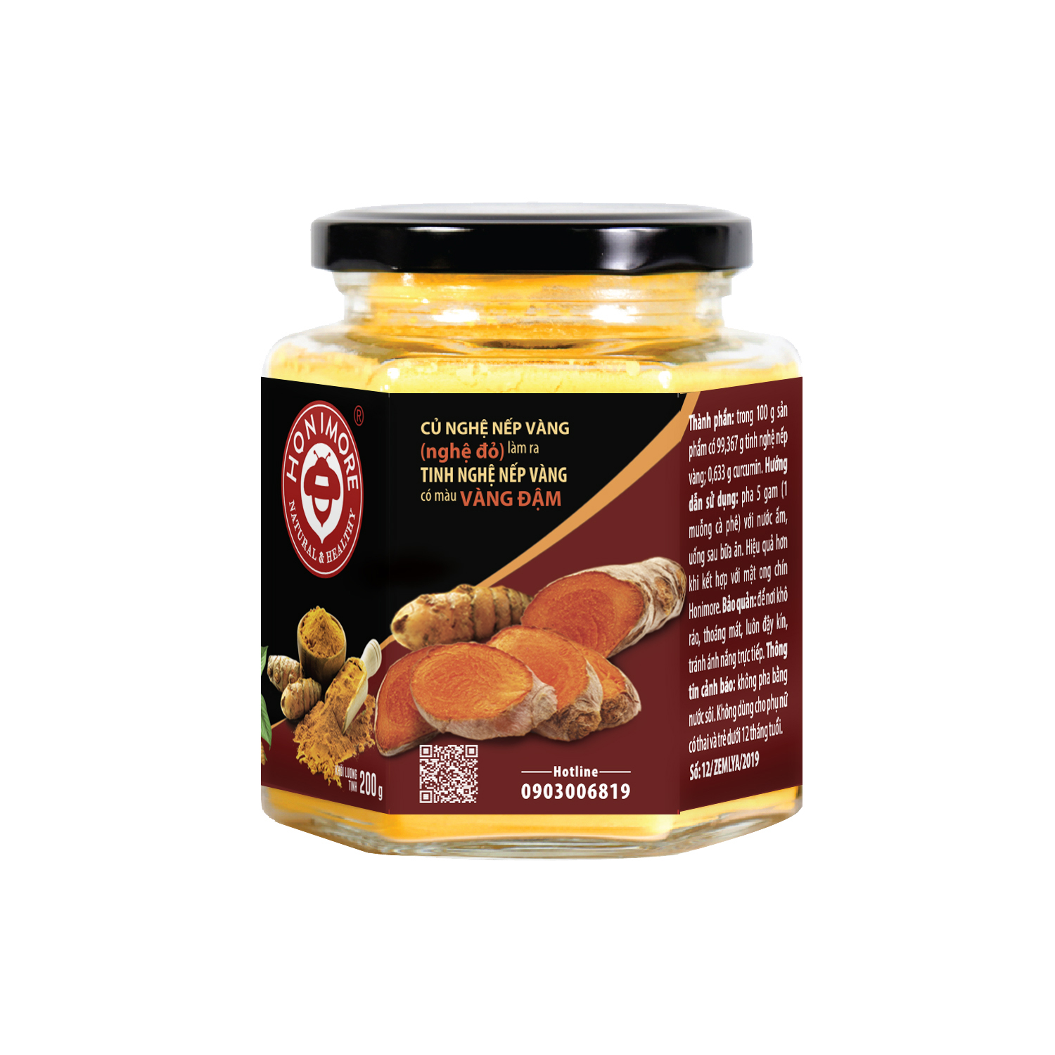 Combo 2 hũ Tinh nghệ nếp vàng 200g - Khoái Châu, Hưng Yên -sáng da, khỏe dạ dày