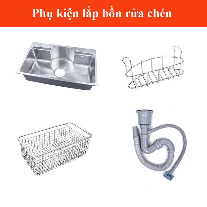 Chậu rửa chén bát Schmidt một hố 78x48cm inox 304 nano bạc, bồn rửa bát cao cấp dày dặn giảm tiếng ồn - Tặng kèm rổ để bát và bộ xả - Hàng chính hãng