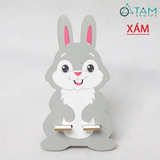 Combo 3 Giá đỡ điện thoại để bàn bằng gỗ con thỏ hoạt hình số 11