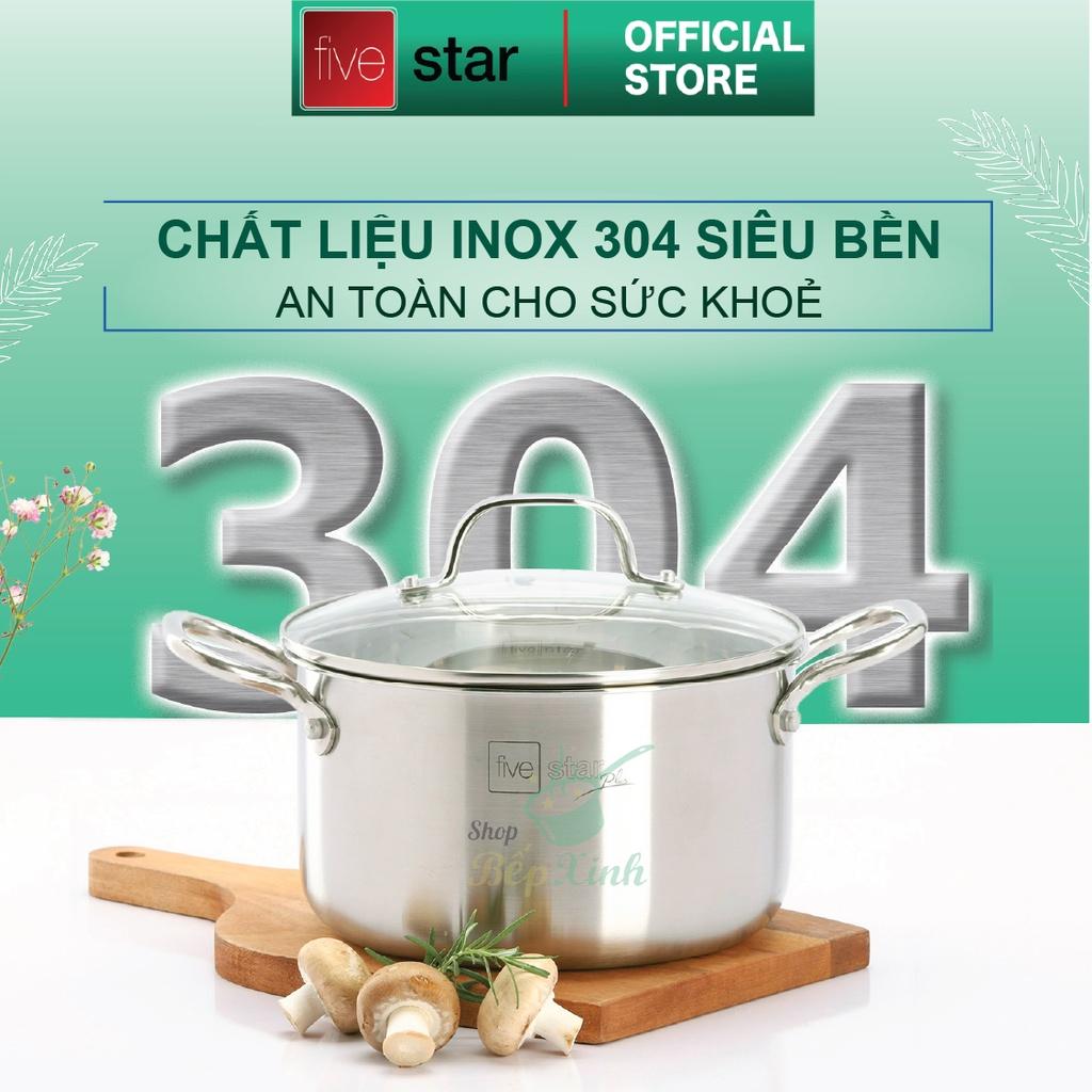 Bộ nồi chảo 3 lớp đáy liền inox 304 cao cấp Fivestar Plus dùng được mọi bếp , bảo hành 25 năm