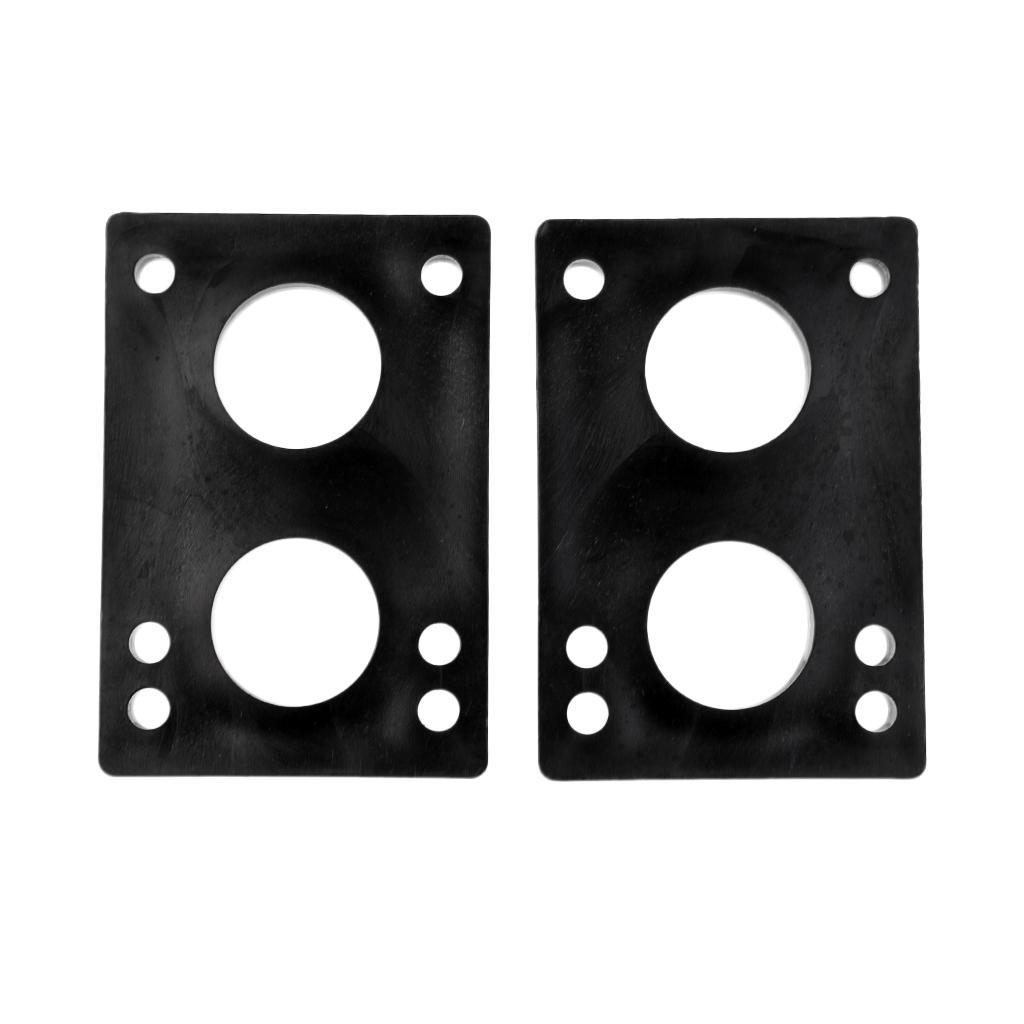 2x 1 Pair of Shockproof Pads for Longboard And Skateboard Riser in 6mm Black PE