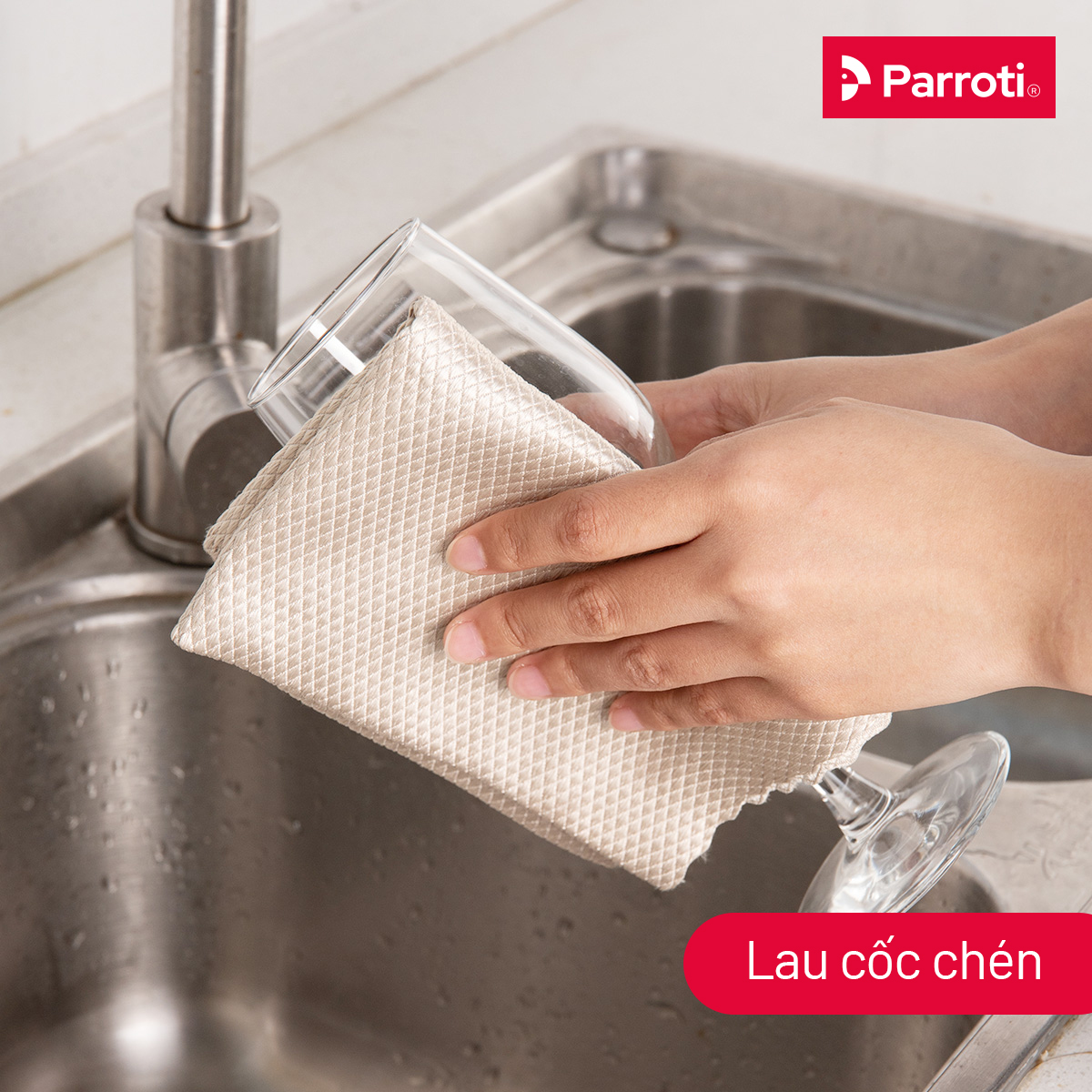 Combo 5 khăn lau đa năng siêu thấm hút, khăn size lớn khăn lau kính, ô tô, mặt bàn, bếp Parroti Fiber FB01