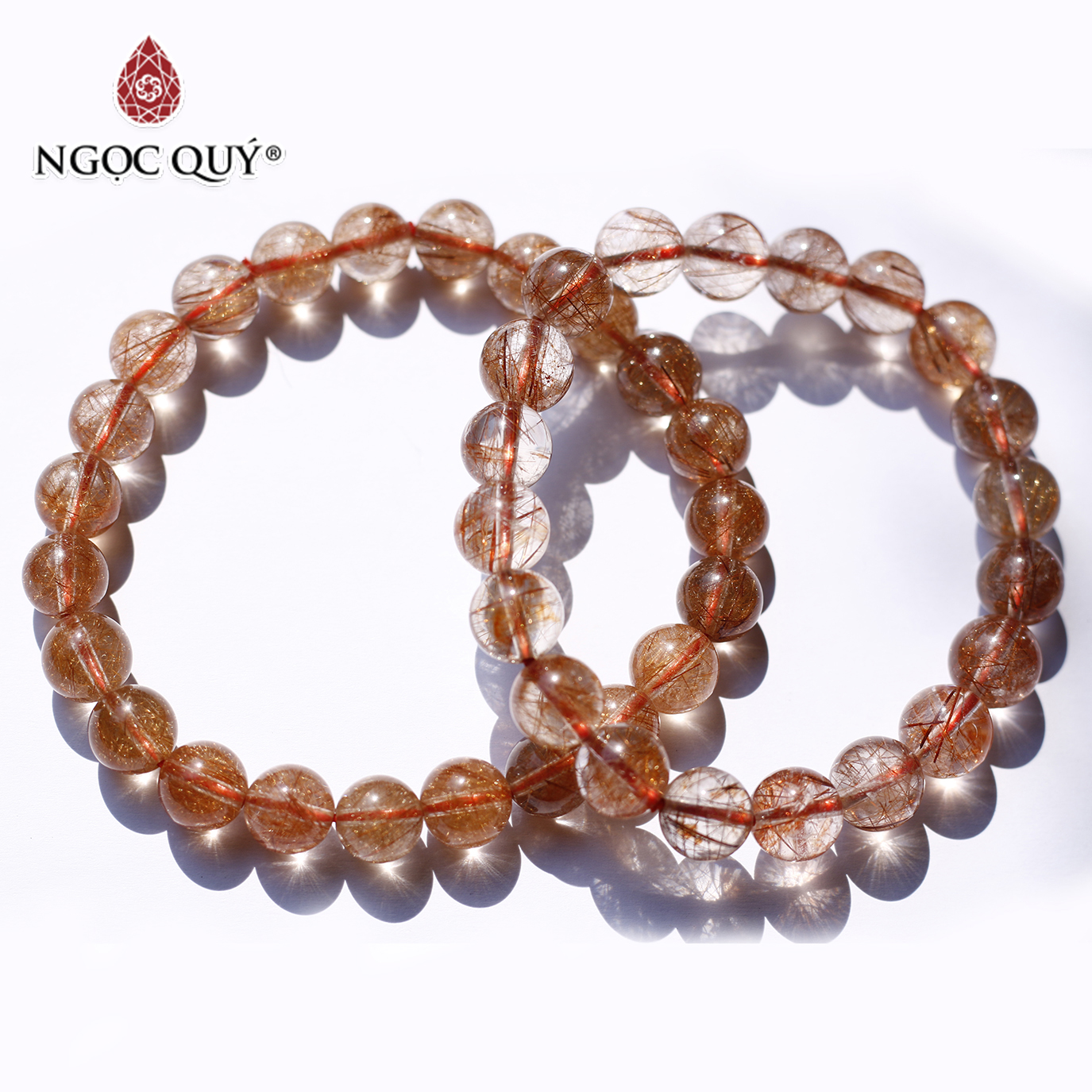 Vòng thạch anh tóc đỏ cam mệnh hỏa, thổ - Ngọc Quý Gemstones