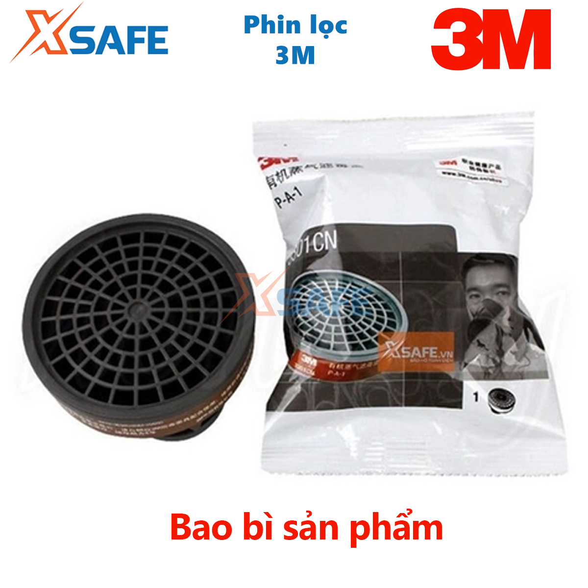 Phin lọc 3M 3301K-100 phin lọc hơi hữu cơ (hơi sơn, thuốc bảo vệ thực vật, khử trùng) dùng cho mặt nạ phòng độc 3M 3200