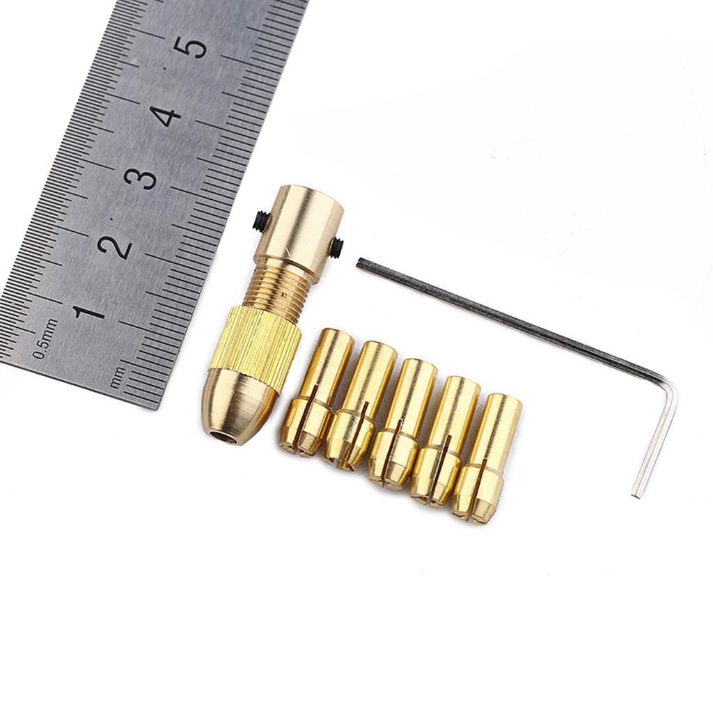 2X 7Pieces Small Electric Drill Bit Collet Mini Twist Drill Tool Chuck Set