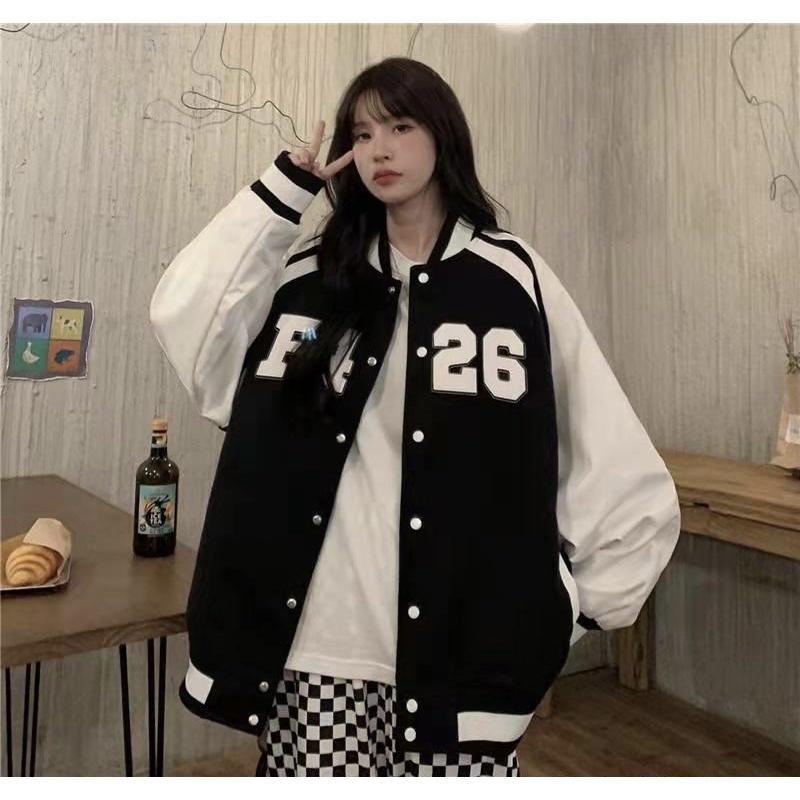 Áo khoác bomber độn bóng chày Nhật Bản polyester nhật mới mùa thu và mùa đông retro áo