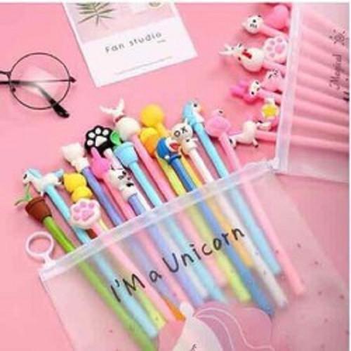 túi 20 bút bi nước siêu cute kèm túi