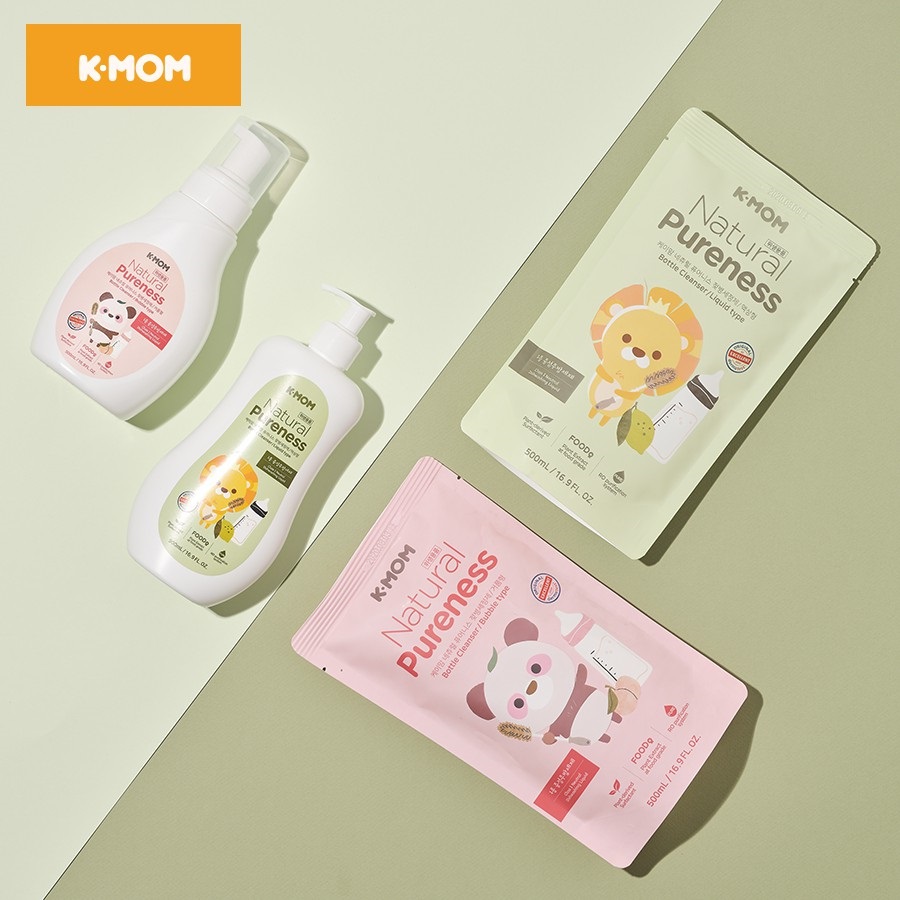 Nước Rửa Bình Sữa Và Rau Quả Hữu Cơ K-mom KM13128 - Chai Tạo Bọt 500ml