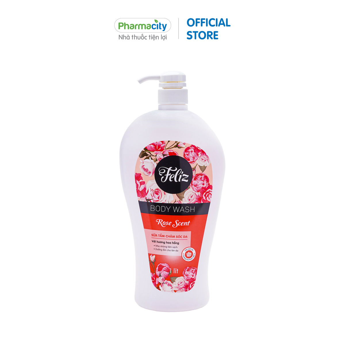 Sữa tắm Feliz Body Wash Rose Scent (1L) - Hương hoa hồng