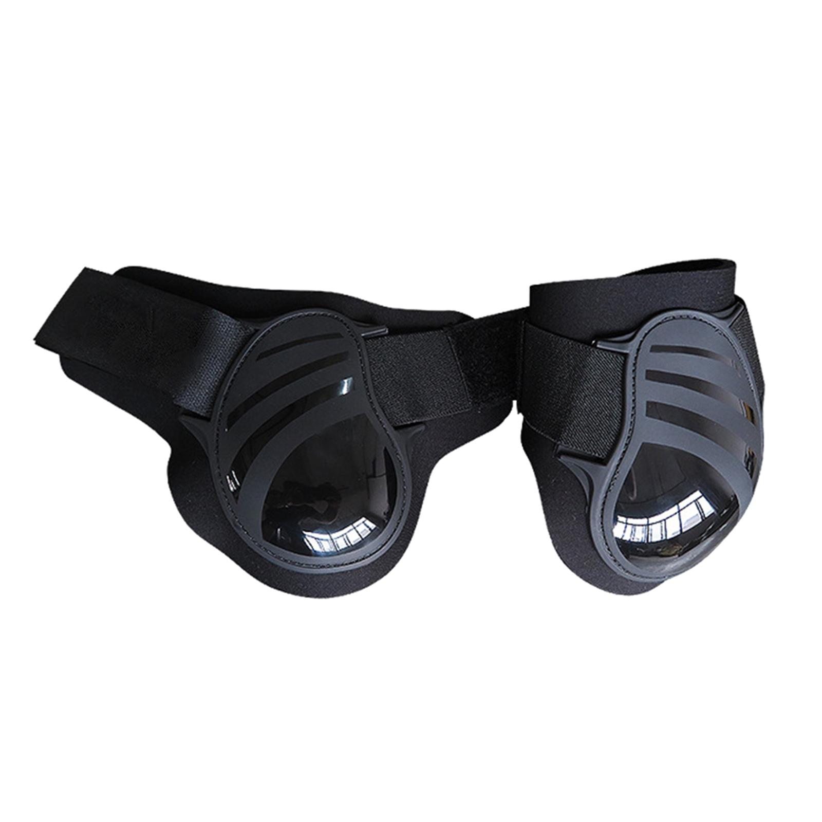 4Pcs Horse Front Rear Hind Leg Boots, Equine Tendon Fetlock Protect Black XL