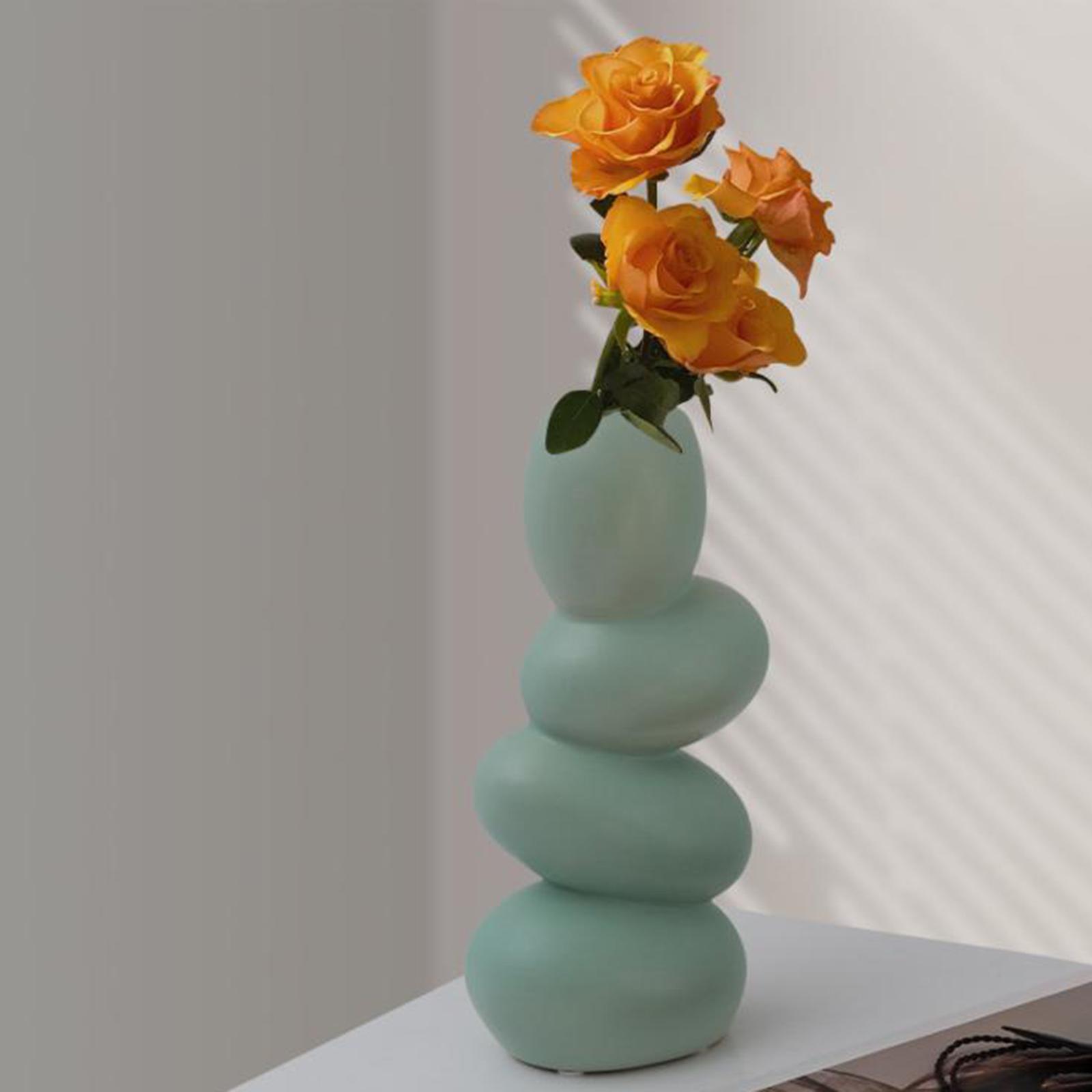 Minimalist Ceramic Flower Vase Holder Planters Bud Vase Geometry Flowerpot for  Party Home  Dining Table