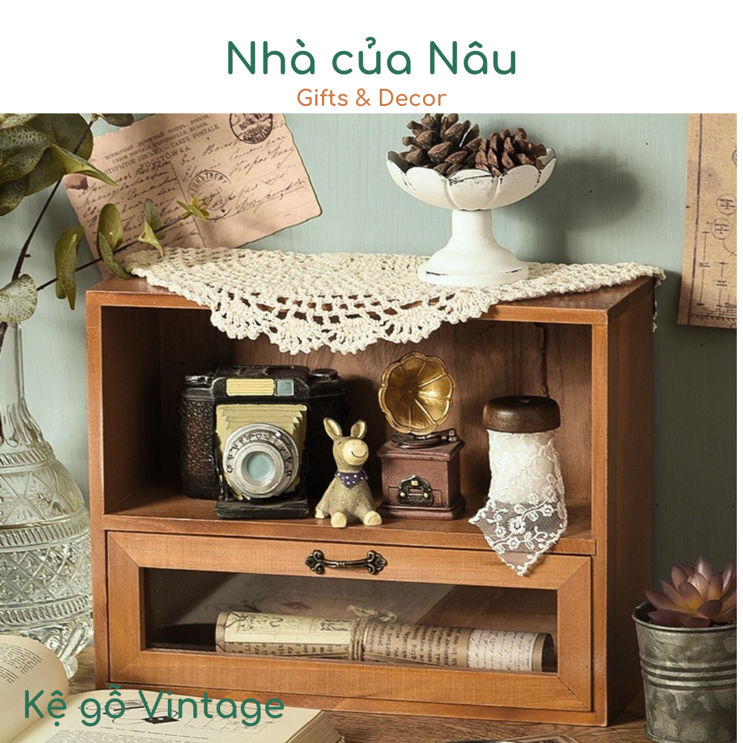 Kệ Gỗ để cốc phong cách Vintage thiết kế mái vòm thích hợp đặt tại phòng khách hoặc bếp đựng cốc và gia vị